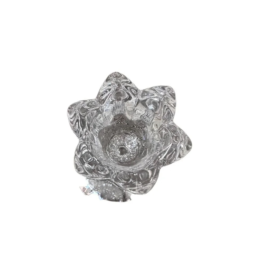 Mikasa Lead Crystal Tulip Candlestick Holder Clear Glass Floral Pedestal‎ 5 inch